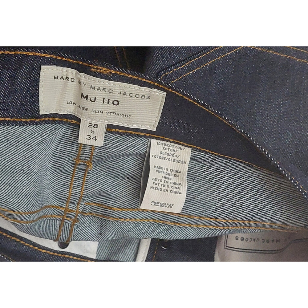 NEW MARC by MARC JACOBS MJ 110 Low Rise Slim Straight Leg Blue Jeans 28x34 - Picture 15 of 16